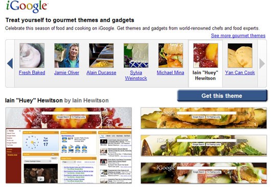Culinaire thema's voor iGoogle Culinaire thema's voor iGoogle