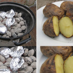 Barbecue gepofte aardappelen