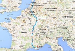 Route Frankrijk