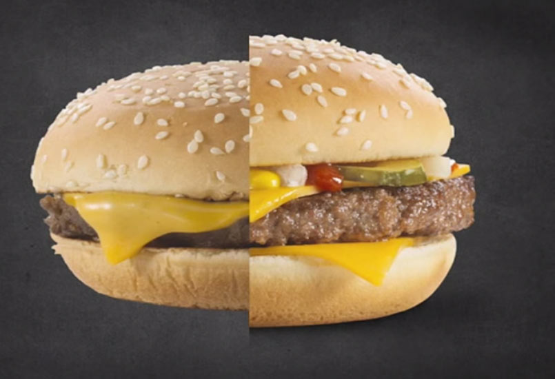 Hamburger fotografie foto versus werkelijkheid