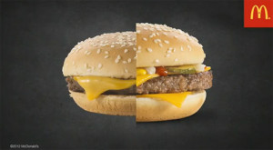 Hamburger foto versus werkelijkheid