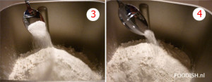 Broodbakmachine suiker en zout toevoegen